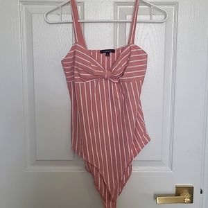 Ambiance Large Pink Striped Bodysuit